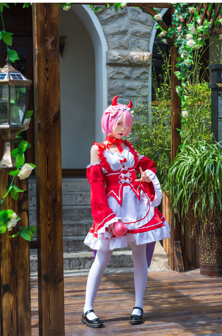 从零开始的异世界恶魔蕾姆拉姆女仆装cosplay万圣节小恶魔cos服蕾姆