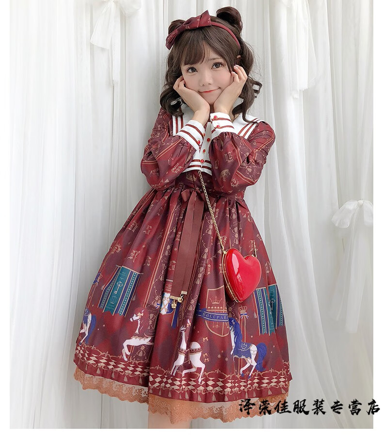 【魔法茶会】天国少女洛丽塔洋装日系春夏软妹可爱皇家木马lolita印花