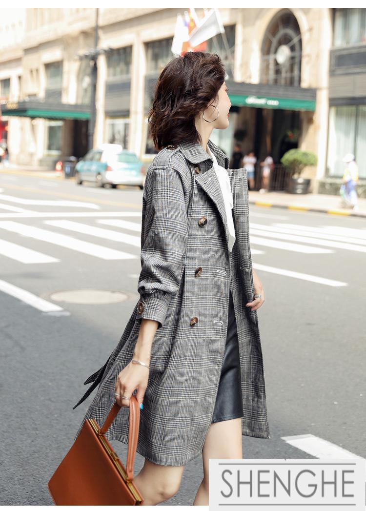新品风衣外套女中长款2020风衣女中长款春装新款韩版气质通勤复古英伦