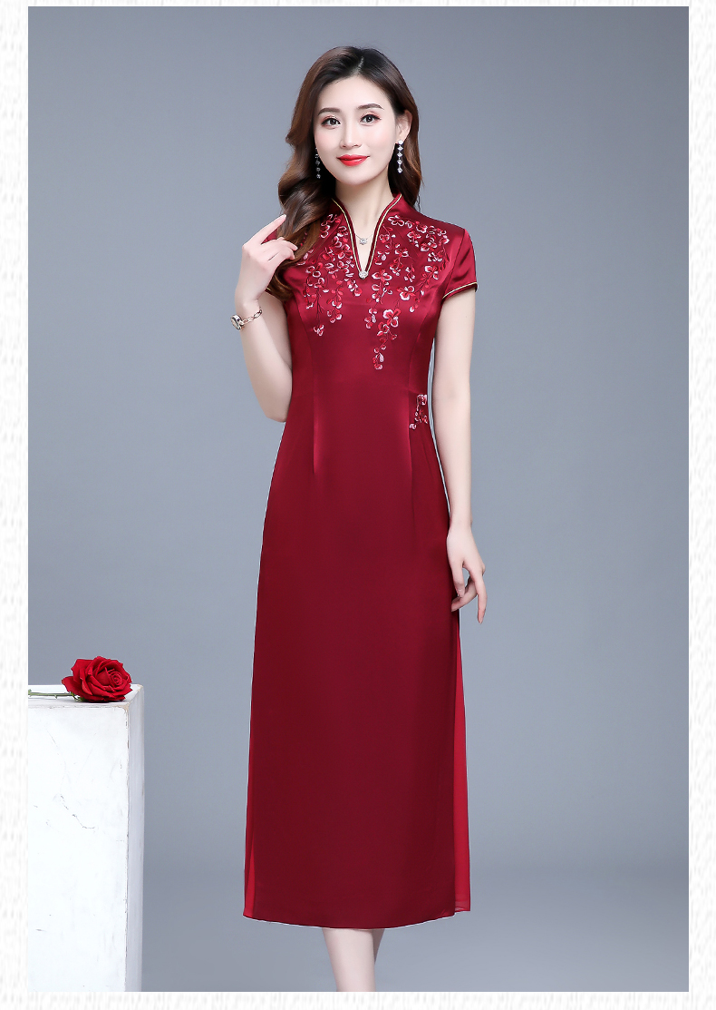 凰都夫人品牌女装婚礼妈妈装连衣裙2020夏季高贵改良旗袍裙喜婆婆婚宴