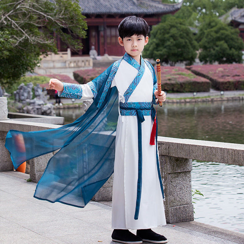 谊顾男孩汉服男童汉服古装唐装儿童童装少爷服中国风小男孩古风超仙服