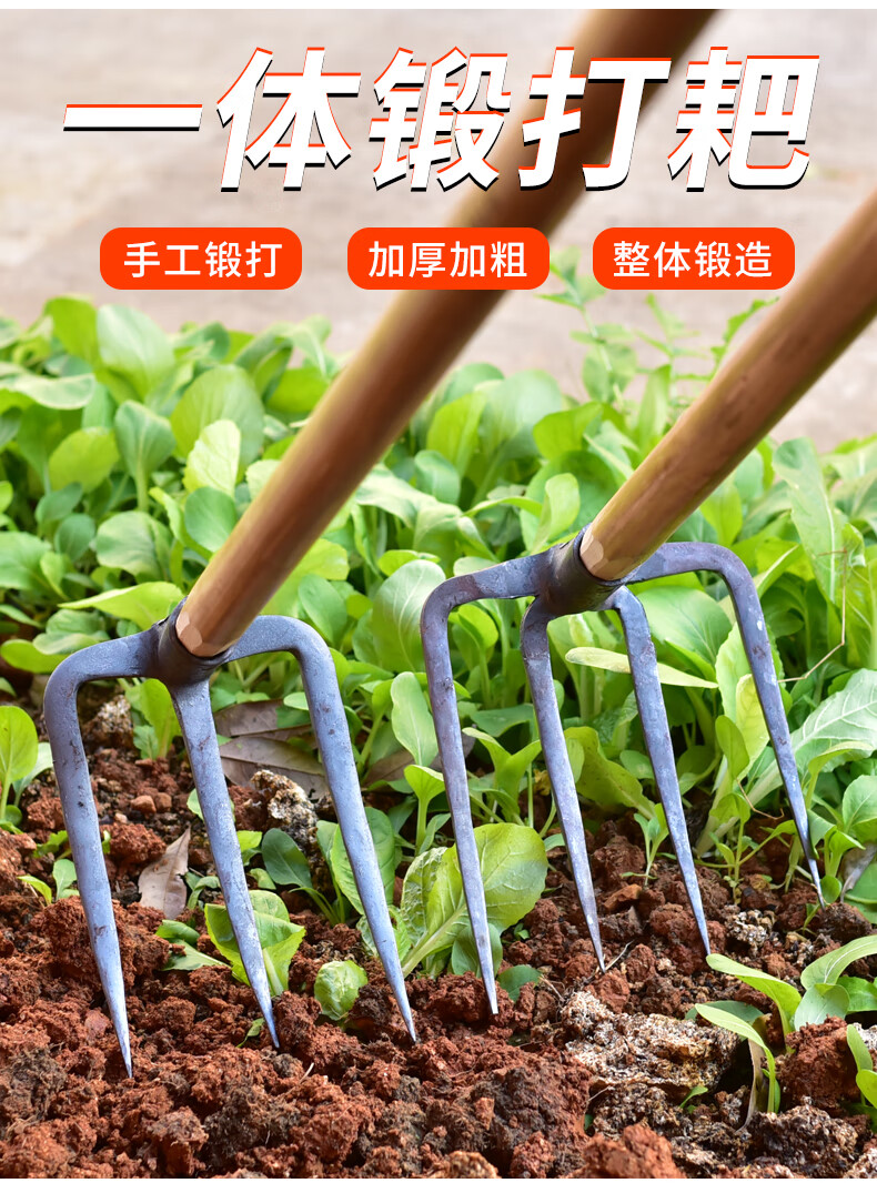 农具大全种地工具农用刨地挖土种地三齿钉耙铁耙平地耙子农具工具大全