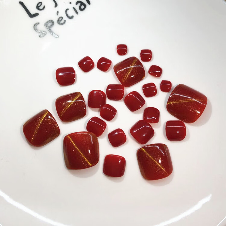 乐哉美妆可反复使用穿戴钻饰贴片纸假网红假脚指甲贴片脚趾甲美甲贴