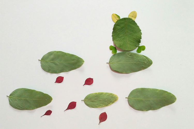 叶画树叶粘贴画植物标本金鱼蝴蝶真叶子作画幼儿园学生手工塑封膜图片