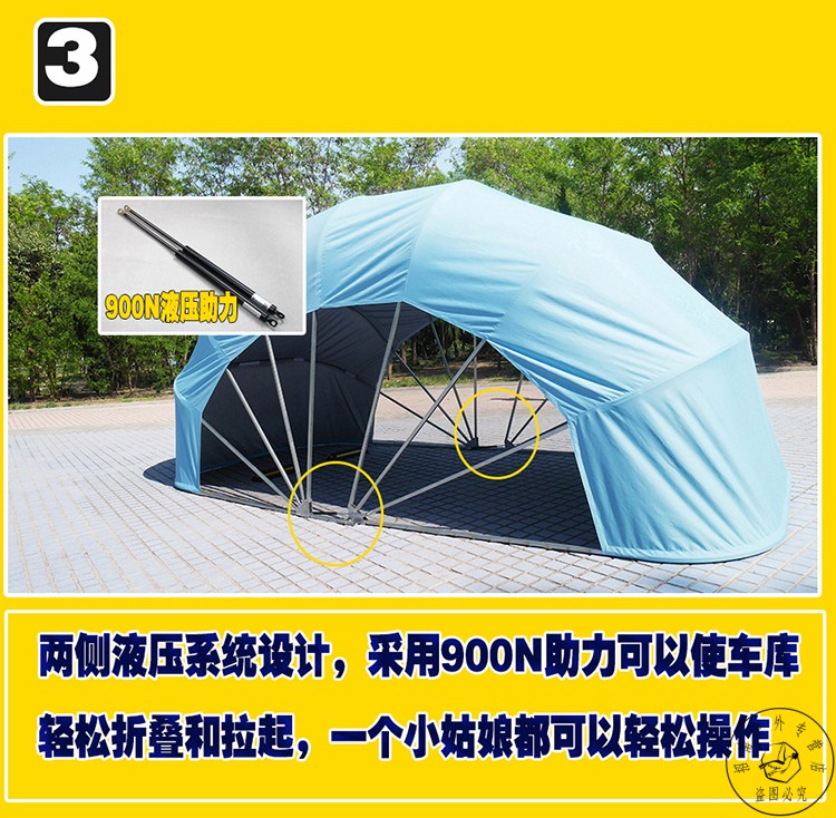 全封闭加厚加棉移动折叠车库户外车棚半自动折叠帐篷汽车停车棚 加棉