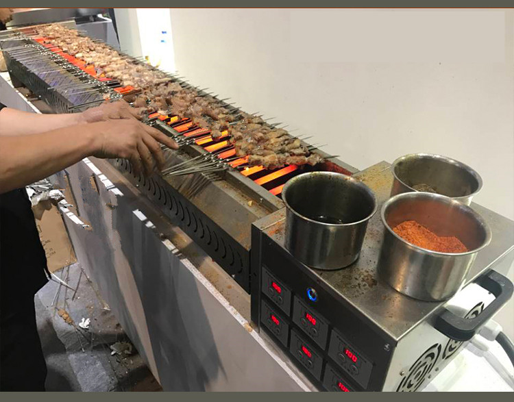 电烤炉黑金直管无烟烧烤炉商用烧烤架不锈钢380v电烧烤炉 绿色_ 6折
