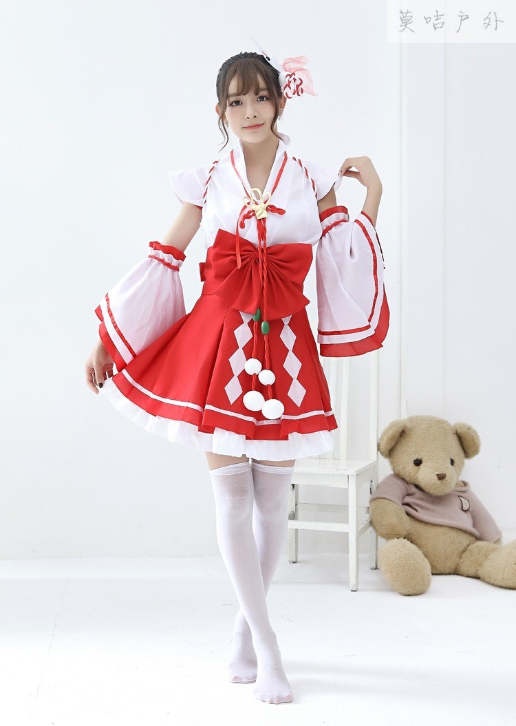 动漫手游大乔cos服皮肤伊势巫女 cosplay服装和服全套游戏服 袜子