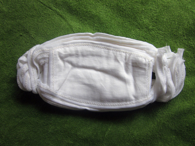 枭熊三层白色纯棉加大口罩 棉布 纯棉防护口罩 劳保工业卫生口罩 白色