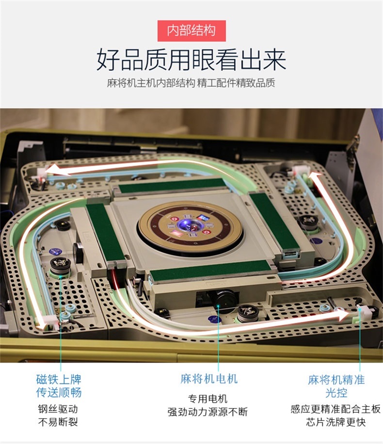 兴乐(xingle 折叠脚过山车全自动麻将机 斜口上牌 餐桌棋牌桌 usb