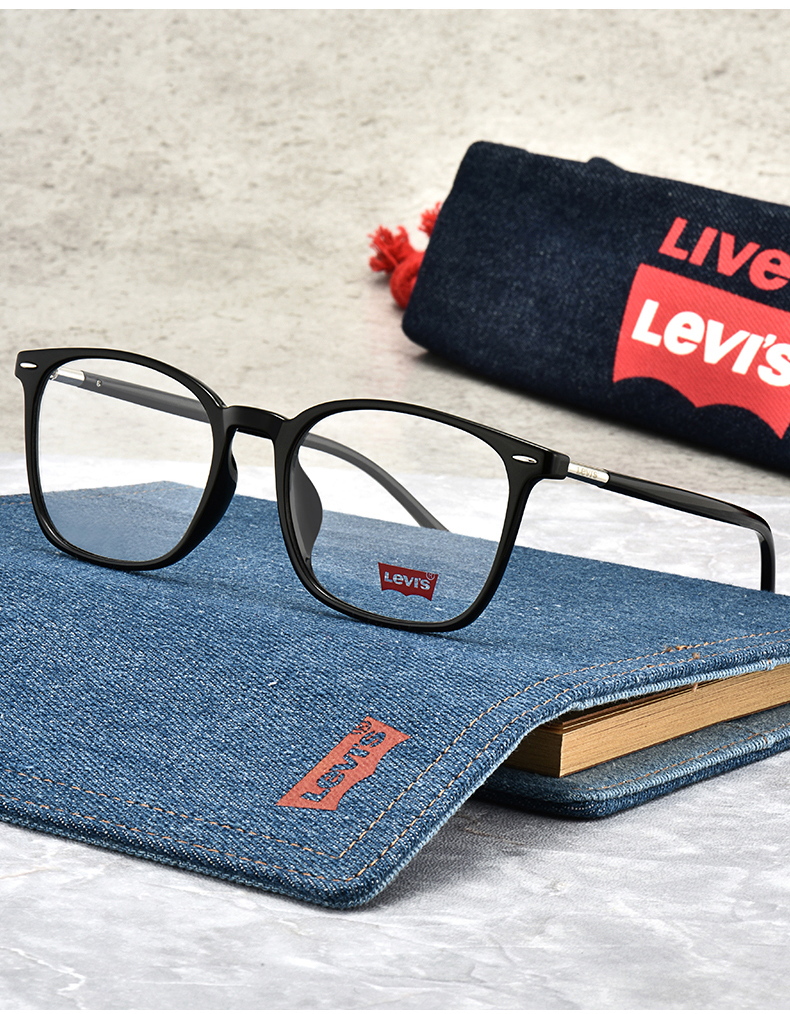 levis李维斯眼镜框 男女款轻型复古潮大框近视眼镜架