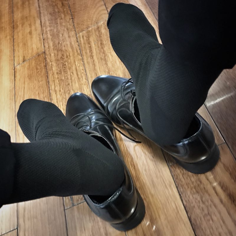 2双男士棉商务男袜子正装黑袜皮鞋商务长筒薄款袜子藏青色均码