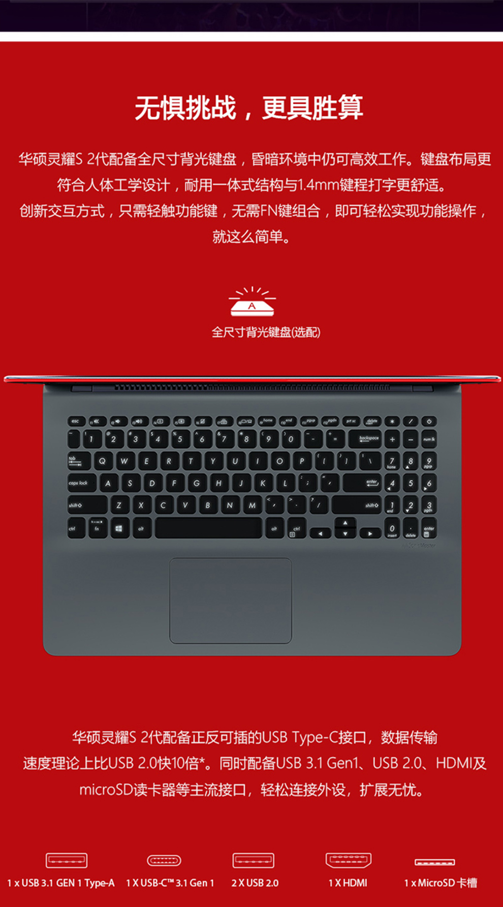 华硕(asus)灵耀s2代s5300un高清屏15.6英寸超薄窄边框