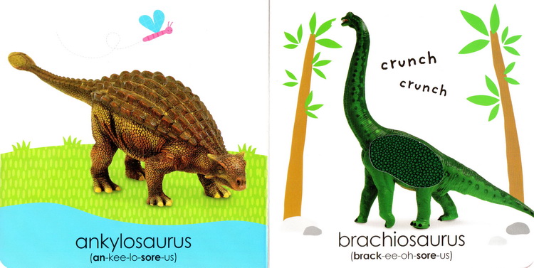 英文原版 schlastic early learners dinos 恐龙 纸板触摸书