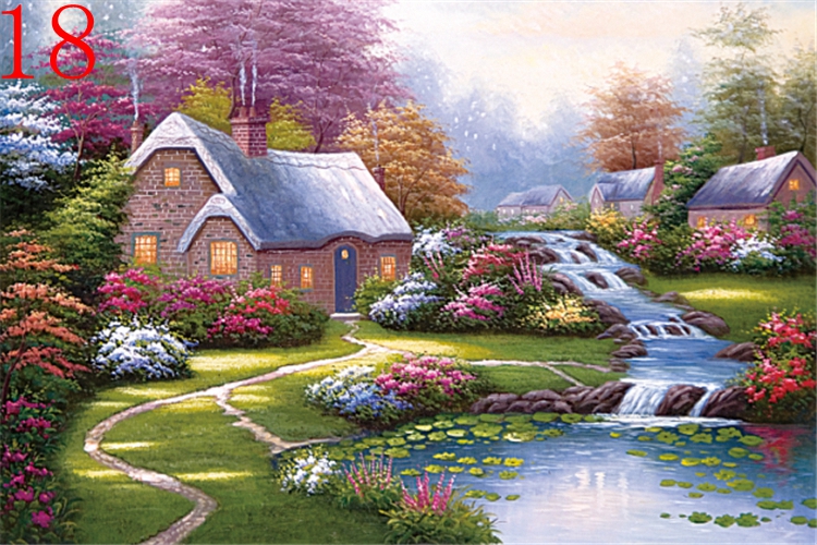 正画新品,高清喷绘印刷油画世界古典名画田园画欧式山水景黄金满地
