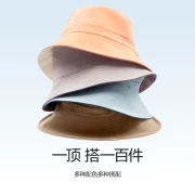Banana inner double-sided sunscreen fisherman hat sun hat male and female sun hat anti-ultraviolet black + polar blue - same style for men and women L