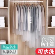Xingtang Clothes Dust Cover Hanging Clothes Household Dust Bag Clothes Cover Down Jacket Storage Hanging Bag Coat Dust Cover 5pcs 60*80 [Bottom Opening Translucent]