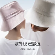 Banana inner double-sided sunscreen fisherman hat sun hat male and female sun hat anti-ultraviolet black + polar blue - same style for men and women L