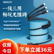 remax REMAX three-in-one data cable retractable Apple Android Type-c charging cable fast charging one drag three multi-function multi-head Android Huawei single pack