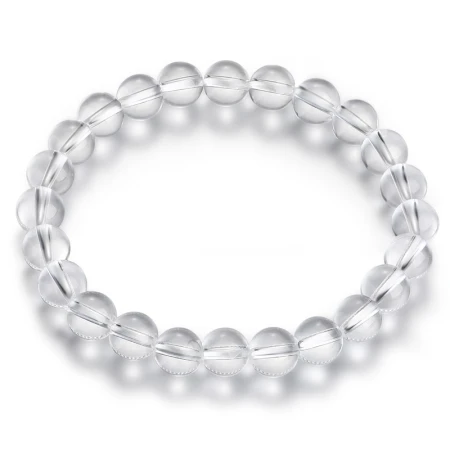 Shiyue Jewelry White Crystal Bracelet Bracelet Men and Women Crystal Agate Jewelry Couple Style 8mm Shiyue Jewelry White Crystal Bracelet Bracelet Men and Women Crystal Agate Jewelry Couple Style 8mm