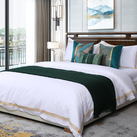 Modern new Chinese model room bedding complete set of home furnishing showroom store home textile soft furnishing bedding multi-piece set B style eight-piece set 1.5M bed without core Modern new Chinese model room bedding complete set of home furnishing showroom store home textile soft furnishing bedding multi-piece set B style eight-piece set 1.5M bed without core