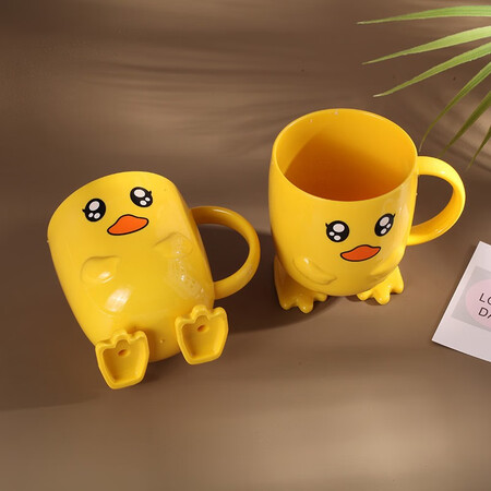 Jajalin small yellow duck children brush cup thick anti-fall toothbrush cup cartoon cute baby wash mouth cup creative tooth tank Jajalin small yellow duck children brush cup thick anti-fall toothbrush cup cartoon cute baby wash mouth cup creative tooth tank