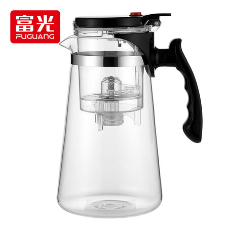 Fuguang Heat-resistant glass filter teapot tea set 1000ML push type liner elegant cup large-capacity teapot tea water separation cold kettle brewing device Fuguang Heat-resistant glass filter teapot tea set 1000ML push type liner elegant cup large-capacity teapot tea water separation cold kettle brewing device