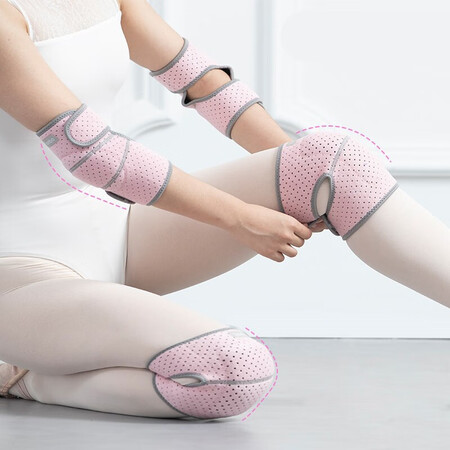 Dance knee pads female summer thin dance exercise knee knees kneeling yoga children's anti-fall leggings sports protective gear light pink knee pads breathable S suitable for less than 35 catties Dance knee pads female summer thin dance exercise knee knees kneeling yoga children's anti-fall leggings sports protective gear light pink knee pads breathable S suitable for less than 35 catties
