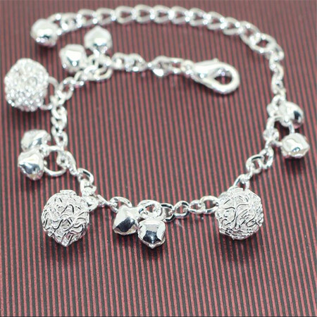 STFBOYS the same silver-plated anklet with bells, bracelets, bracelets, gift female Yilian Fei, hollow ball dolphin STFBOYS the same silver-plated anklet with bells, bracelets, bracelets, gift female Yilian Fei, hollow ball dolphin