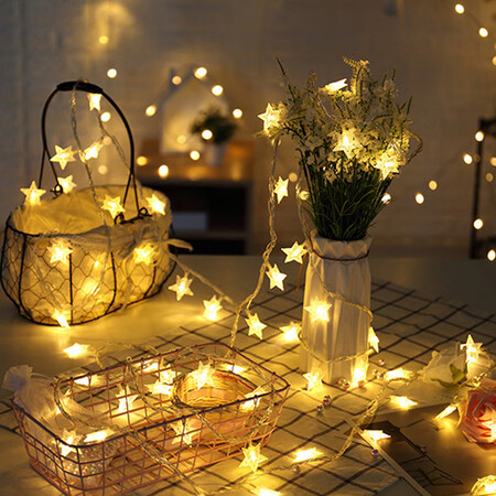 Ou Nizi 3 meters 30 lights birthday decoration halloween LED lanterns flashing lights string lights Christmas proposal confession photo wall marriage proposal room decoration decoration lights star lights warm colors to send batteries Ou Nizi 3 meters 30 lights birthday decoration halloween LED lanterns flashing lights string lights Christmas proposal confession photo wall marriage proposal room decoration decoration lights star lights warm colors to send batteries