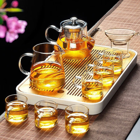 Gudong Xiaoming Glass Tea Set Set Household Kung Fu Tea Set Heat-resistant Transparent Thickened Glass Teapot Fairy Cup Tea Cup Tea Cup Office Tea Cup Set Straight Handle Cup 9 Piece Set Teapot + Fair Cup + Tea Drain + 6 Tea Cups Gudong Xiaoming Glass Tea Set Set Household Kung Fu Tea Set Heat-resistant Transparent Thickened Glass Teapot Fairy Cup Tea Cup Tea Cup Office Tea Cup Set Straight Handle Cup 9 Piece Set Teapot + Fair Cup + Tea Drain + 6 Tea Cups