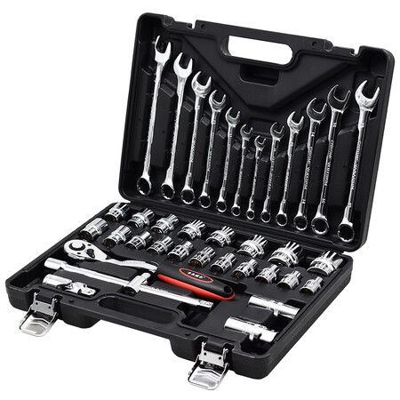 Kraft Weir Chrome Vanadium Steel Auto Repair Toolbox Set Ratchet Socket Wrench Auto Mechanic Repair Fast Wrench Hardware Repair Tool Set Dafei 37-piece Set 12.5MM SS3222A Kraft Weir Chrome Vanadium Steel Auto Repair Toolbox Set Ratchet Socket Wrench Auto Mechanic Repair Fast Wrench Hardware Repair Tool Set Dafei 37-piece Set 12.5MM SS3222A
