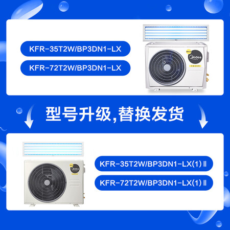 Midea central air-conditioning duct machine one for one, 3 horses for smart home appliances, full DC frequency conversion, one-level energy efficiency 3p embedded KFR-72T2W/BP3DN1-LX Midea central air-conditioning duct machine one for one, 3 horses for smart home appliances, full DC frequency conversion, one-level energy efficiency 3p embedded KFR-72T2W/BP3DN1-LX
