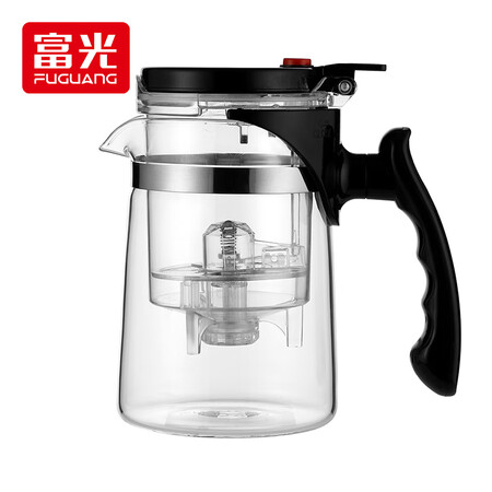 Fuguang Heat-resistant glass filter teapot tea set 500ML push-type liner elegant cup large-capacity teapot tea water separation cold kettle brewing device Fuguang Heat-resistant glass filter teapot tea set 500ML push-type liner elegant cup large-capacity teapot tea water separation cold kettle brewing device