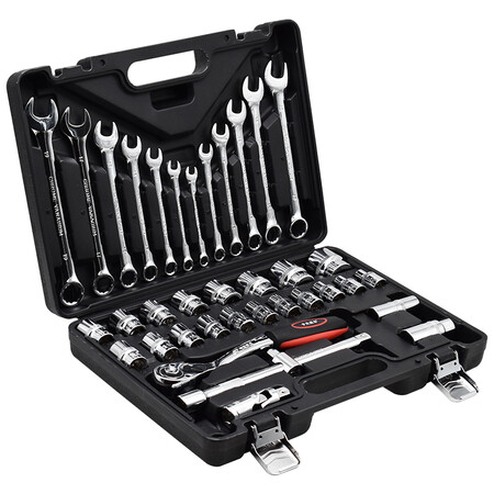Kraft Weir Chrome Vanadium Steel Auto Repair Toolbox Set Ratchet Socket Wrench Auto Mechanic Repair Fast Wrench Hardware Repair Tool Set Dafei 37-piece Set 12.5MM SS3222A Kraft Weir Chrome Vanadium Steel Auto Repair Toolbox Set Ratchet Socket Wrench Auto Mechanic Repair Fast Wrench Hardware Repair Tool Set Dafei 37-piece Set 12.5MM SS3222A