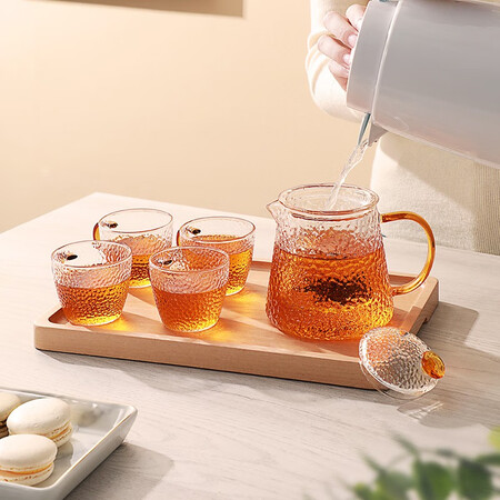 Yihu Tea YIHUTEA teapot, glass tea set, high temperature resistant teapot, thickened large-capacity kettle, home office flower tea, water separation yashi pot 500ml Yihu Tea YIHUTEA teapot, glass tea set, high temperature resistant teapot, thickened large-capacity kettle, home office flower tea, water separation yashi pot 500ml