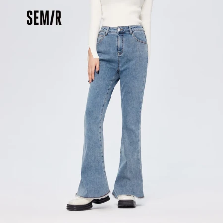 Semir Senma jeans women's raw edge trousers sweet cool 2022 winter light cooked wind plus velvet flared pants ladies trend 107722124802 denim blue 27 Semir Senma jeans women's raw edge trousers sweet cool 2022 winter light cooked wind plus velvet flared pants ladies trend 107722124802 denim blue 27