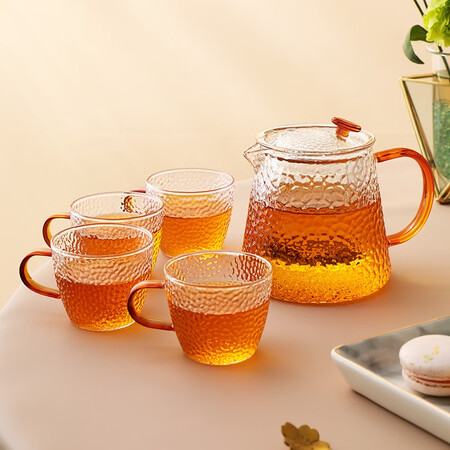Yihu Tea YIHUTEA teapot, glass tea set, high temperature resistant teapot, thickened large-capacity kettle, home office flower tea, water separation yashi pot 500ml Yihu Tea YIHUTEA teapot, glass tea set, high temperature resistant teapot, thickened large-capacity kettle, home office flower tea, water separation yashi pot 500ml
