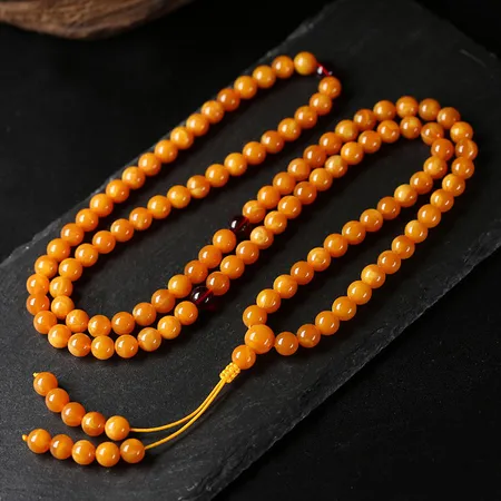 Love ice selected Burmese old beeswax multi-circle 108 Buddha beads raw ore beeswax amber rough stone necklace men and women models old beeswax 108 beads diameter 10mm Love ice selected Burmese old beeswax multi-circle 108 Buddha beads raw ore beeswax amber rough stone necklace men and women models old beeswax 108 beads diameter 10mm