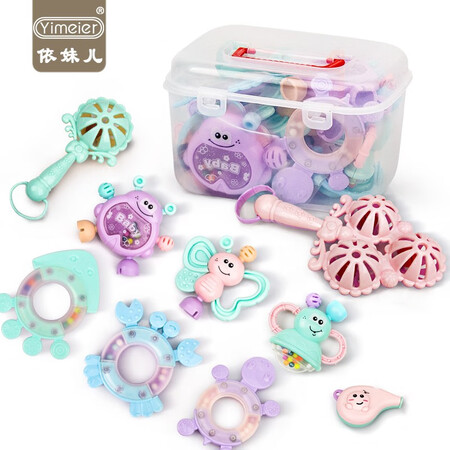 Yimeier baby toys 0-1 year old baby toys newborn rattles molar teether soothing toys can be boiled and disinfected 9 sets Yimeier baby toys 0-1 year old baby toys newborn rattles molar teether soothing toys can be boiled and disinfected 9 sets