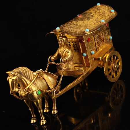 Copper people alley all copper collection hand-made inlaid gemstone zodiac horse pulley ornaments antique collection Copper people alley all copper collection hand-made inlaid gemstone zodiac horse pulley ornaments antique collection