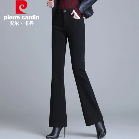 Pierre Cardin jeans women's spring high waist all-match elastic slim flared wide-leg pants trousers EPGMS1920 black 30 Pierre Cardin jeans women's spring high waist all-match elastic slim flared wide-leg pants trousers EPGMS1920 black 30