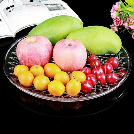 ShouMi Acrylic Large Fruit Plate Transparent KTV Bar Fruit Bowl Snack Plate Plastic Fruit Plate Fruit Plate Creative Living Room Crystal Fruit Plate 30cm ShouMi Acrylic Large Fruit Plate Transparent KTV Bar Fruit Bowl Snack Plate Plastic Fruit Plate Fruit Plate Creative Living Room Crystal Fruit Plate 30cm