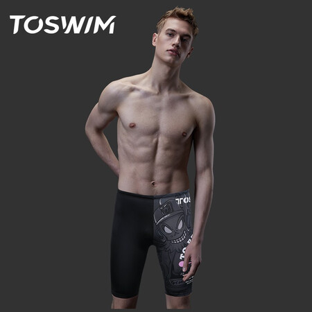 TOSWIM men's knee-length swimming trunks, professional training fitness swimming trunks, quick-drying swimming trunks, men's swimsuits, electric sound Yan Mo XL TOSWIM men's knee-length swimming trunks, professional training fitness swimming trunks, quick-drying swimming trunks, men's swimsuits, electric sound Yan Mo XL