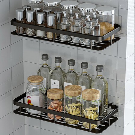 Shang Meide Toilet Shelves Perforated Washing Table Towel Rack Pendant Toilet Toilet Storage Supplies Bathroom Shelves Black-Single Layer 1 Pack Shang Meide Toilet Shelves Perforated Washing Table Towel Rack Pendant Toilet Toilet Storage Supplies Bathroom Shelves Black-Single Layer 1 Pack