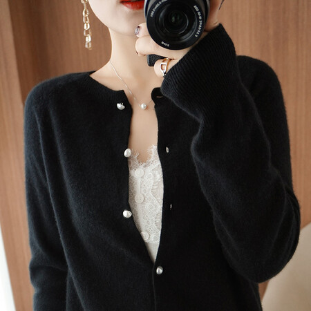 Fall/winter new style Western-style low round neck long-sleeved cashmere sweater made in Geerdos City Fall/winter new style Western-style low round neck long-sleeved cashmere sweater made in Geerdos City
