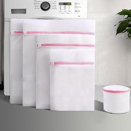LYNN Laundry Bag Plus 5-Piece Laundry Bag Fine Mesh Thickened Plus Size Mesh Bag Bra Underwear Sweater Washing Machine Laundry Special Mesh Pocket Travel Storage Bag Pink LYNN Laundry Bag Plus 5-Piece Laundry Bag Fine Mesh Thickened Plus Size Mesh Bag Bra Underwear Sweater Washing Machine Laundry Special Mesh Pocket Travel Storage Bag Pink