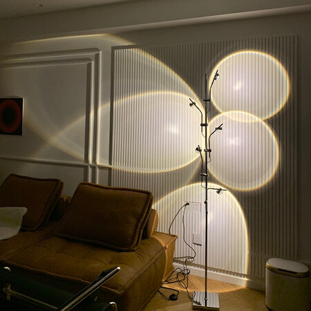 Mingxiang floor lamp creative LED light and shadow living room sofa bedroom live broadcast net red 2021 new Italian art hotel villa designer wall atmosphere projection daylight vertical lamp three-head floor lamp natural light Mingxiang floor lamp creative LED light and shadow living room sofa bedroom live broadcast net red 2021 new Italian art hotel villa designer wall atmosphere projection daylight vertical lamp three-head floor lamp natural light