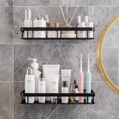 Shang Meide Toilet Shelves Perforated Washing Table Towel Rack Pendant Toilet Toilet Storage Supplies Bathroom Shelves Black-Single Layer 1 Pack Shang Meide Toilet Shelves Perforated Washing Table Towel Rack Pendant Toilet Toilet Storage Supplies Bathroom Shelves Black-Single Layer 1 Pack