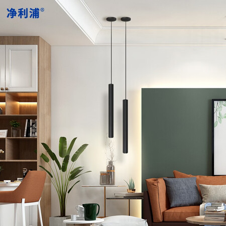 Netlip chandelier bar counter restaurant bar chandelier modern minimalist Nordic long tube hanging wire lamp black cylindrical front desk creative personality warm led restaurant chandelier warm white light 5w-hanging wire adjustable length suitable for 3-5 flat Netlip chandelier bar counter restaurant bar chandelier modern minimalist Nordic long tube hanging wire lamp black cylindrical front desk creative personality warm led restaurant chandelier warm white light 5w-hanging wire adjustable length suitable for 3-5 flat