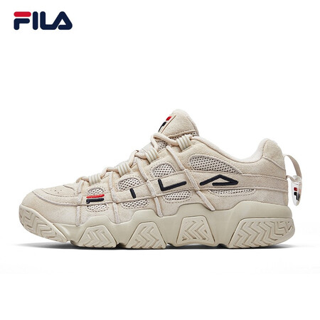 FILA Fila basketball shoes female couple parent-child shoes 2021 autumn BARRICADE series student low-cut basketball cultural shoes retro casual shoes women's shoes oatmeal-OM 37.5 FILA Fila basketball shoes female couple parent-child shoes 2021 autumn BARRICADE series student low-cut basketball cultural shoes retro casual shoes women's shoes oatmeal-OM 37.5